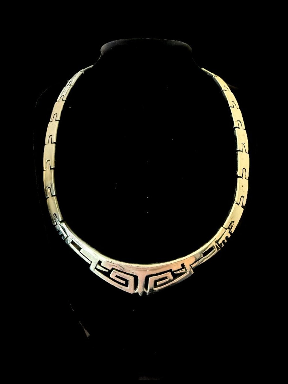 Vintage Taxco Mexico 950 Silver Modernist Collar Necklace TV-83